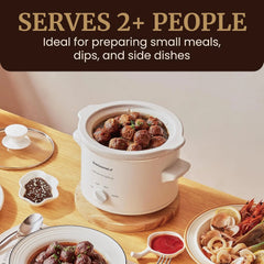 Elite Gourmet MST-250XW Electric Ceramic Slow Cooker, Adjustable Temp | Dishwasher-Safe Glass Lid & Crock - Great for Entrees, Sauces, Stews & Dips