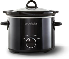 Crock-Pot 2-Quart Manual Slow Cooker, Feeds 2+ People, Great for Small Meals, Dips, & Sides; Removable Stoneware is Oven & Dishwasher-Safe, Black