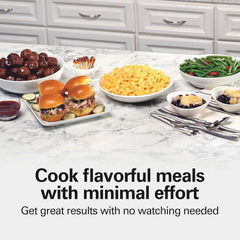 Hamilton Beach Stay or Go Extra Large 10 Quart Portable Slow Cooker | 3 Heat Settings | Lid Lock For Mess-Free Travel | Dishwasher-Safe Stoneware Crock & Glass Lid | Black | 33195G