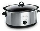 Crock-Pot 7-Quart Manual Slow Cooker, Family Size Serves 8+ People & Fits 6-lb Roast, Removable Stoneware with Warming Setting, Dishwasher Safe for Easy Cleanup, Stainless Steel