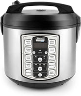 Aroma Housewares Professional Plus ARC-5000SB 20 Cup (Cooked) Digital Rice Cooker, Food Steamer, Slow Cooker, Stainless Exterior/Nonstick Pot, Silver, Black, 10-cup uncooked/20-cup cooked/4QT