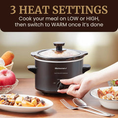 Elite Gourmet MST-250XB Electric Ceramic Slow Cooker, 1.5 Qt, Black | Adjustable Temp, Dishwasher-Safe - Great for Entrees, Sauces, Soups, Roasts, Stews & Dips
