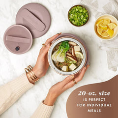Crock-Pot Electric Lunch Box, Portable Food Warmer for Travel, Car, On-the-Go, 20-Ounce, Blush Pink | Keeps Food Warm & Spill-Free | Dishwasher-Safe | Gifts for Women