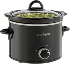 Crock-Pot 2-Quart Manual Slow Cooker, Feeds 2+ People, Great for Small Meals, Dips, & Sides; Removable Stoneware is Oven & Dishwasher-Safe, Black (Pack of 2)