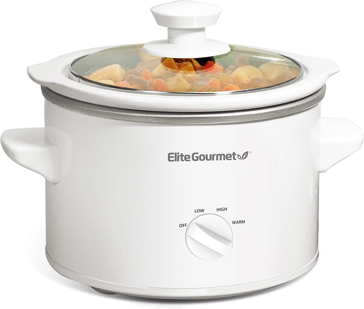 Elite Gourmet MST-250XW Electric Ceramic Slow Cooker, Adjustable Temp | Dishwasher-Safe Glass Lid & Crock - Great for Entrees, Sauces, Stews & Dips