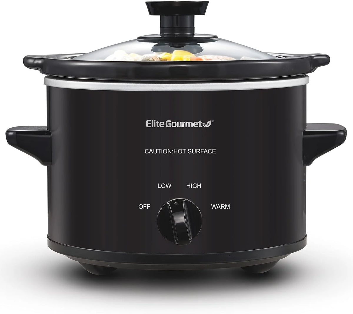 Elite Gourmet MST-250XB Electric Ceramic Slow Cooker, 1.5 Qt, Black | Adjustable Temp, Dishwasher-Safe - Great for Entrees, Sauces, Soups, Roasts, Stews & Dips