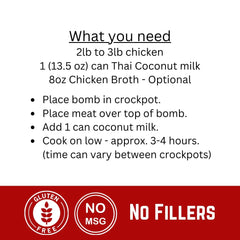 Meat Society 2 Pack Curry Bomb Craft Batch Slow Cook Seasoning, Thai Style, 3 oz, Gluten Free