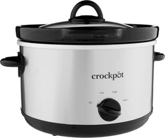 Crock-Pot 5-Quart Smudge-Proof Manual Slow Cooker, Family-Size Slow Cooker with Bonus 16oz Dip Warmer, Removable Stoneware is Oven & Dishwasher-Safe, Stainless Steel