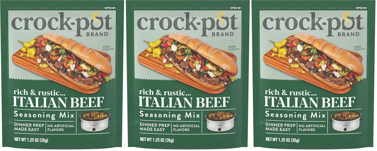 Crock-Pot Italian Beef Seasoning Mix, 1.25 Ounce (Pack of 3)