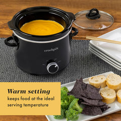 Crock-Pot 2-Quart Manual Slow Cooker, Feeds 2+ People, Great for Small Meals, Dips, & Sides; Removable Stoneware is Oven & Dishwasher-Safe, Black (Pack of 2)